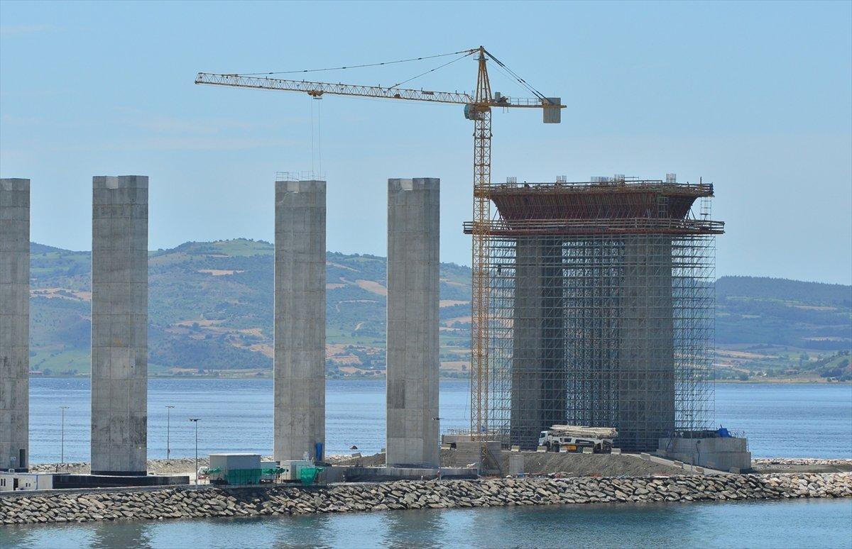 1915 Çanakkale Köprüsü'ne ilk tabliye konuldu