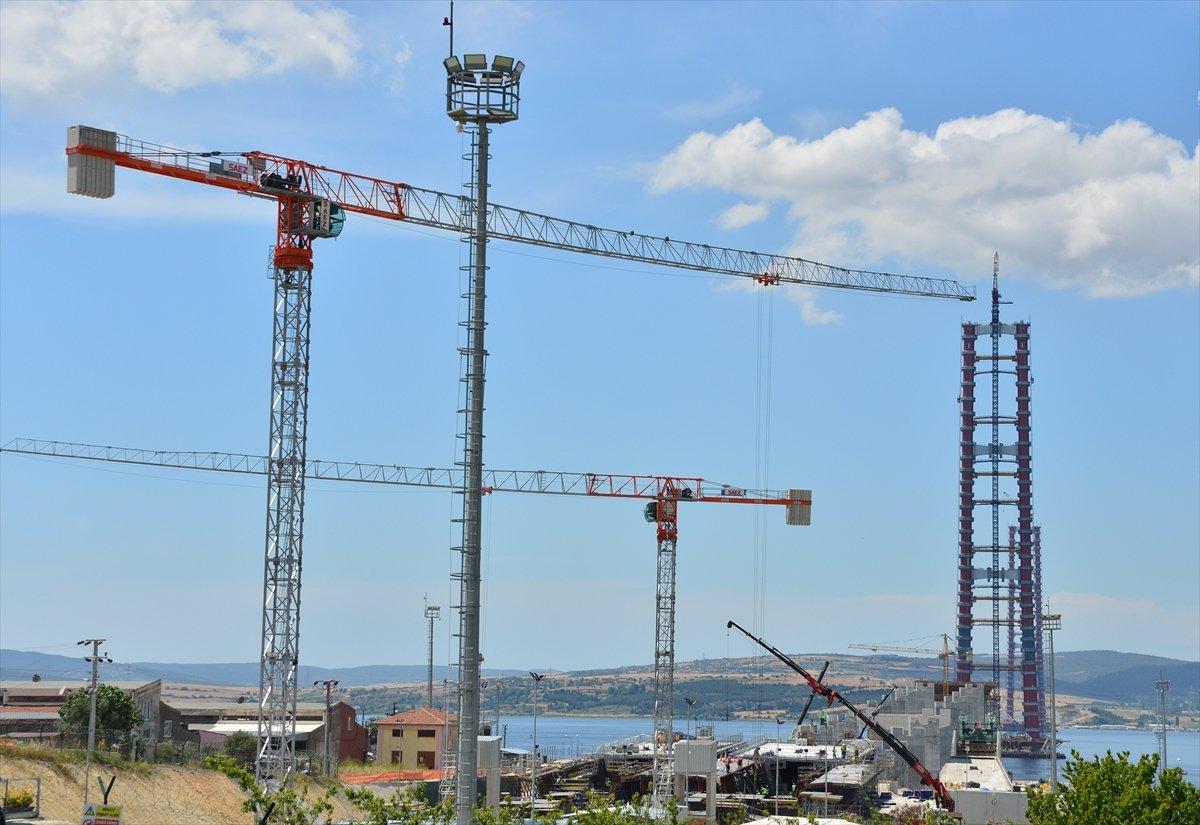 1915 Çanakkale Köprüsü'ne ilk tabliye konuldu