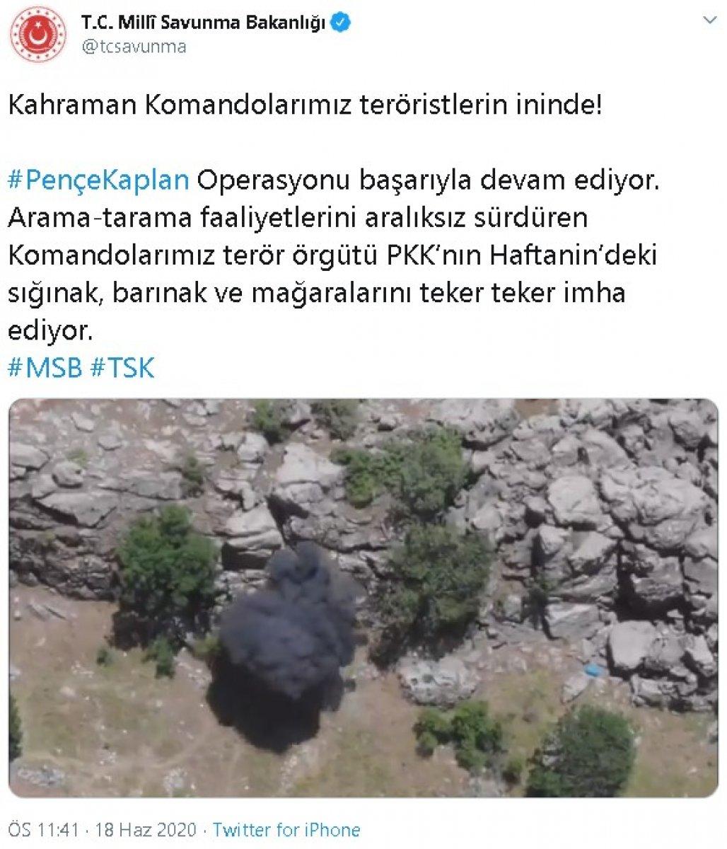 MSB: Komandolarımız teröristlerin ininde