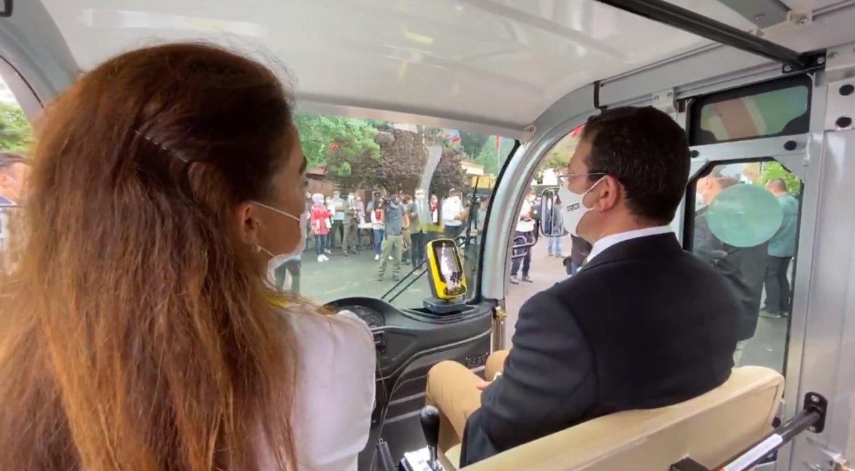 İmamoğlu'nun denediği araçta kalabalık krizi