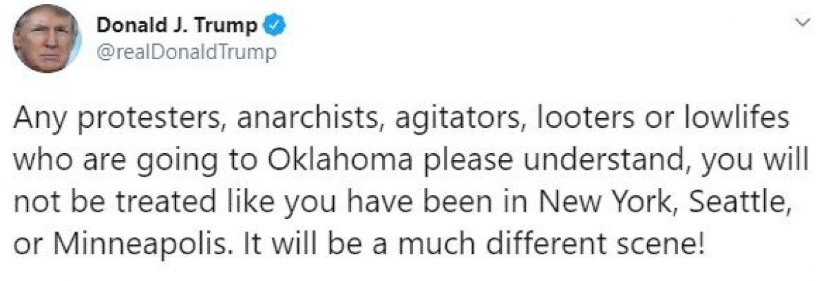 Trump, miting öncesi eylemcileri uyardı