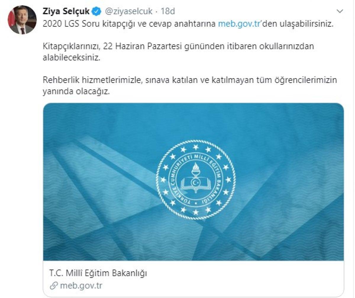 LGS soru kitapçığı yayınlandı