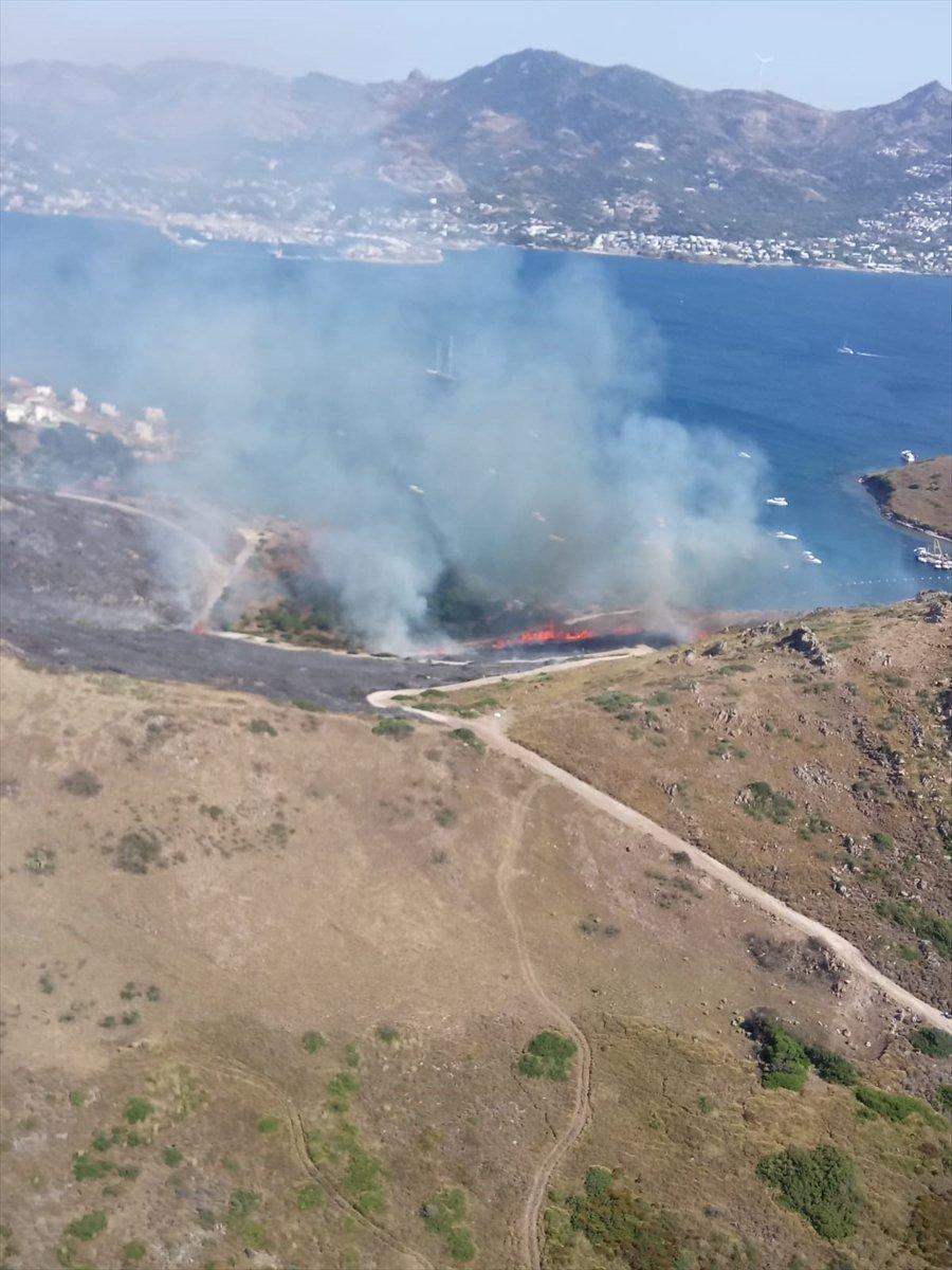 Bodrum'da makilik alandaki yangın söndürüldü