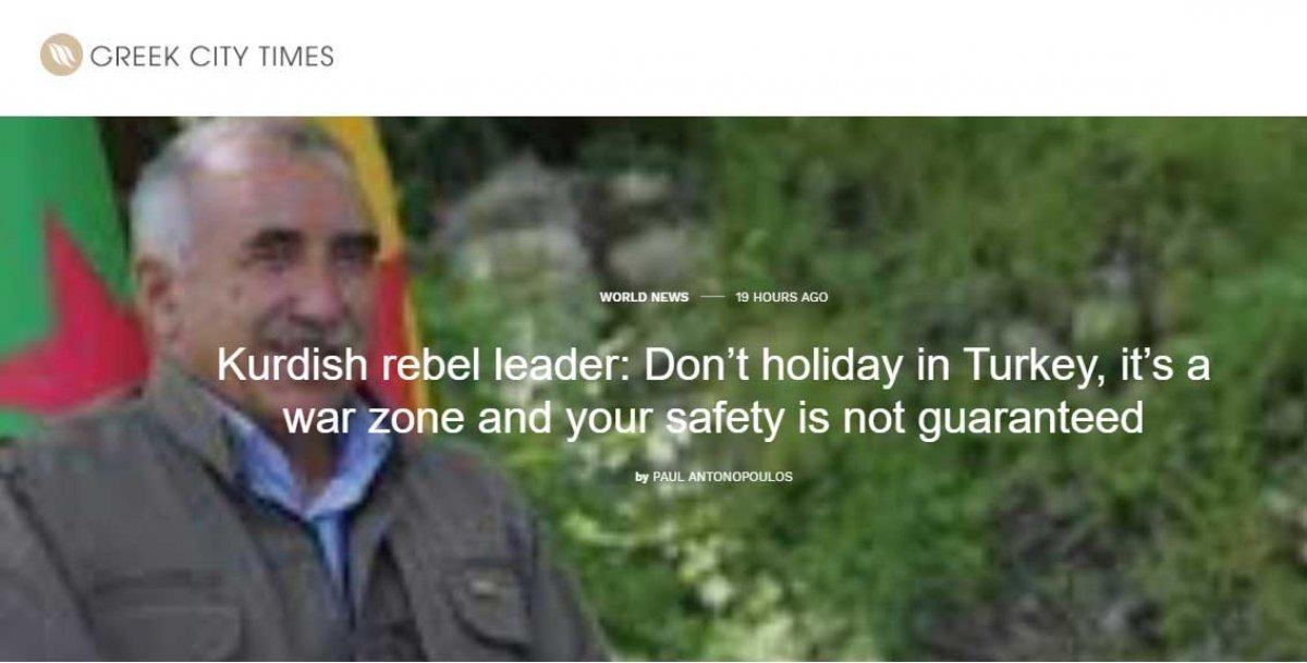 Yunan medyası turizm rekabetinde PKK propagandası yaptı
