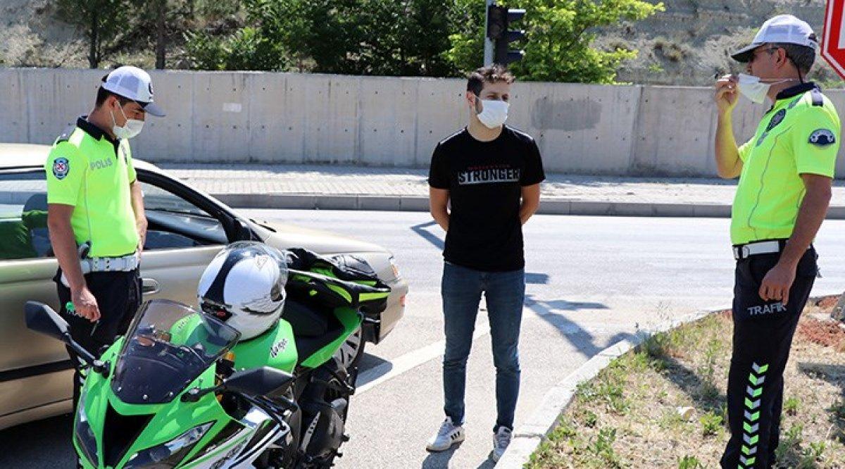 'Dur' ihtarına uymayan motosikletliden ilginç cevap