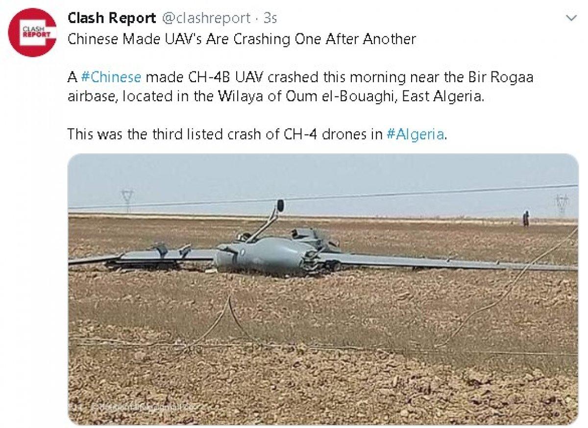 Cezayir'in Çin'den aldığı 3 İHA da düştü