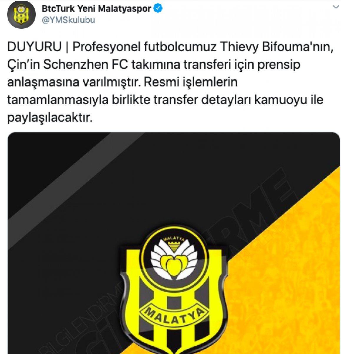 Malatyaspor, Bifouma için Schenzhen FC ile anlaştı