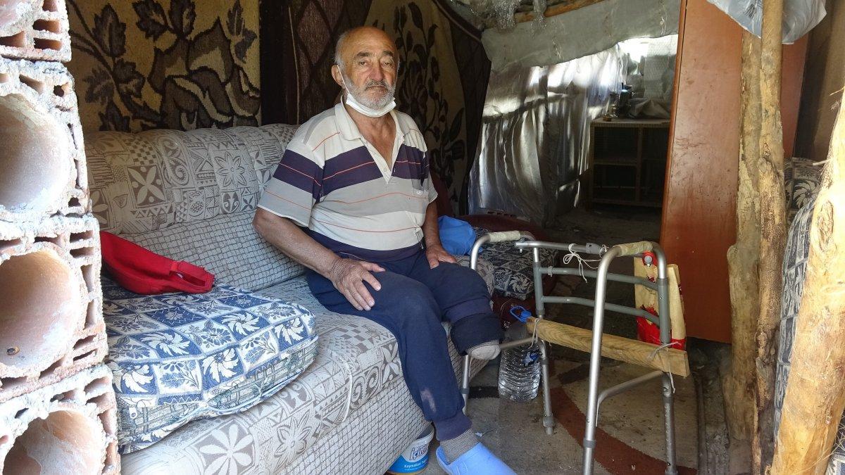 Tokat'ta yaşayan engelli adamın yaşam mücadelesi