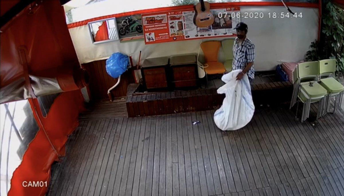 Şişli'de büfeye giren hırsız gitar çaldı