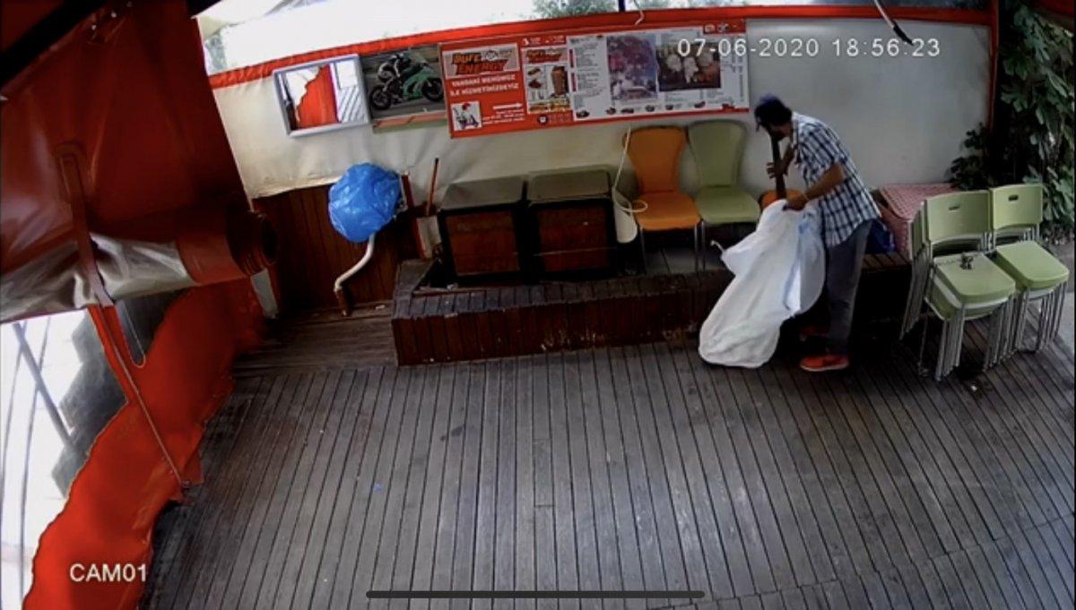 Şişli'de büfeye giren hırsız gitar çaldı