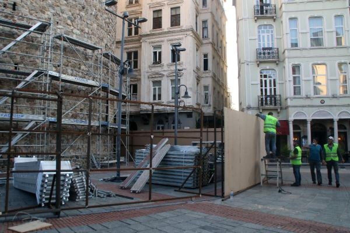 Galata Kulesi'nde restorasyon hazırlıkları başladı