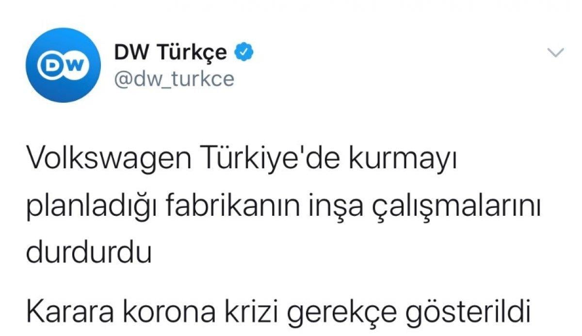 DW Türkçe Volkswagen haberini düzeltti