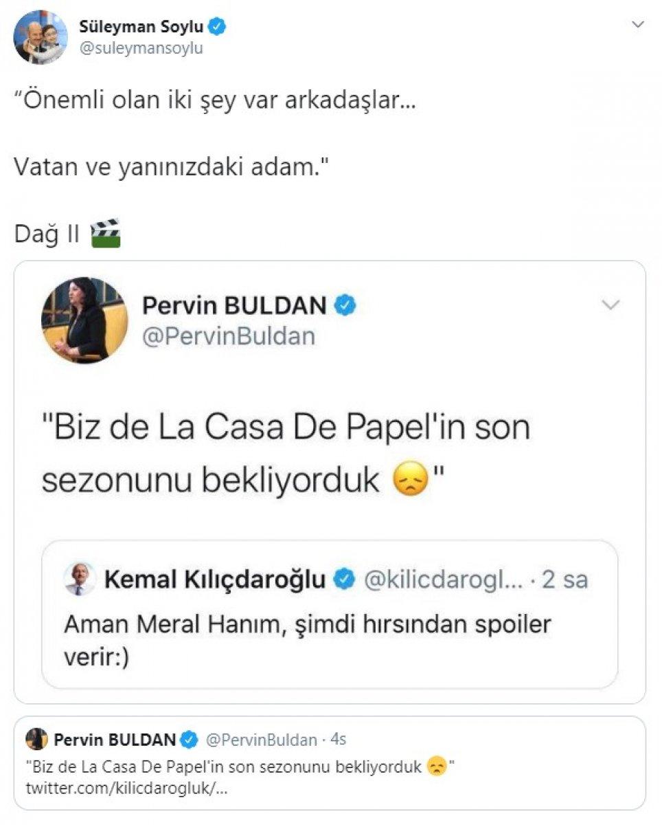 Soylu'dan Buldan'a Dağ filmi göndermesi