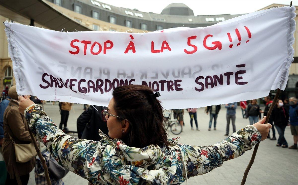 Belçika'da 5G karşıtı gösteri düzenlendi