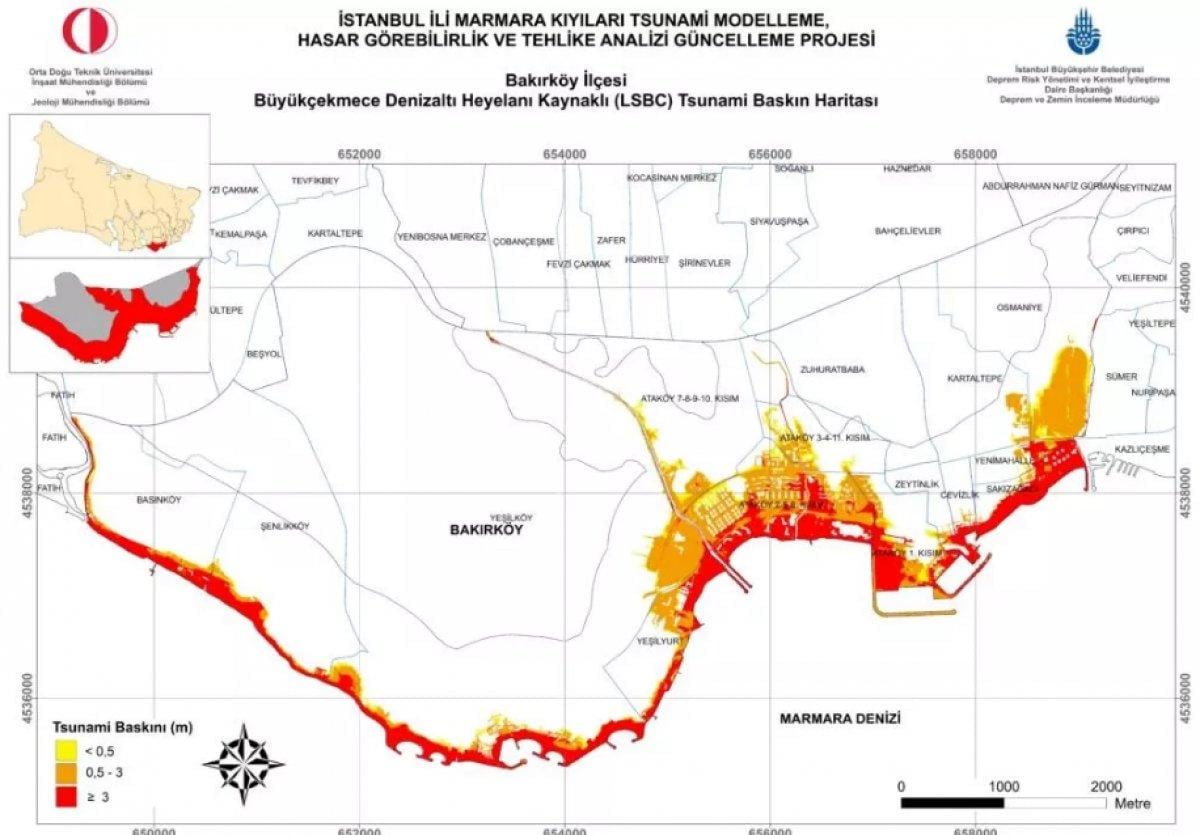 İstanbul'un tsunami risk haritası