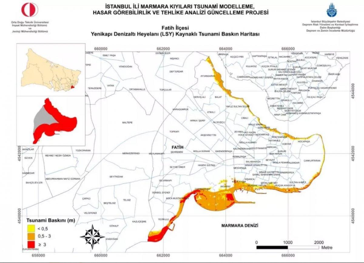 İstanbul'un tsunami risk haritası