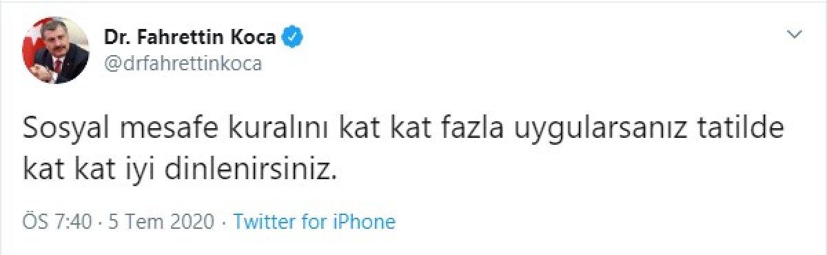 Sağlık Bakanı Koca’dan sosyal mesafe uyarısı