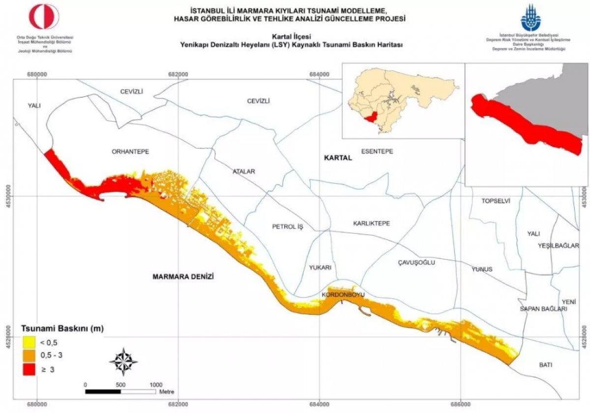 İstanbul'un tsunami risk haritası