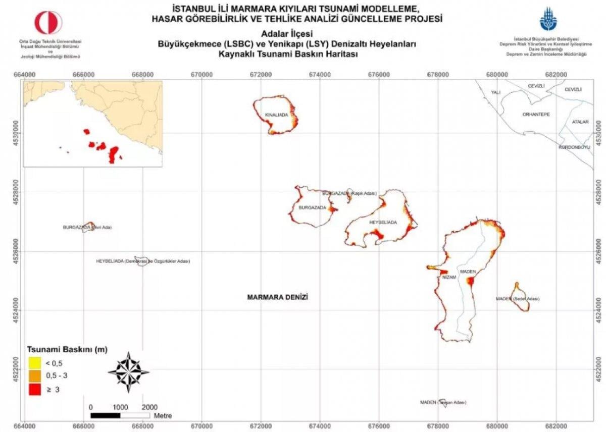 İstanbul'un tsunami risk haritası
