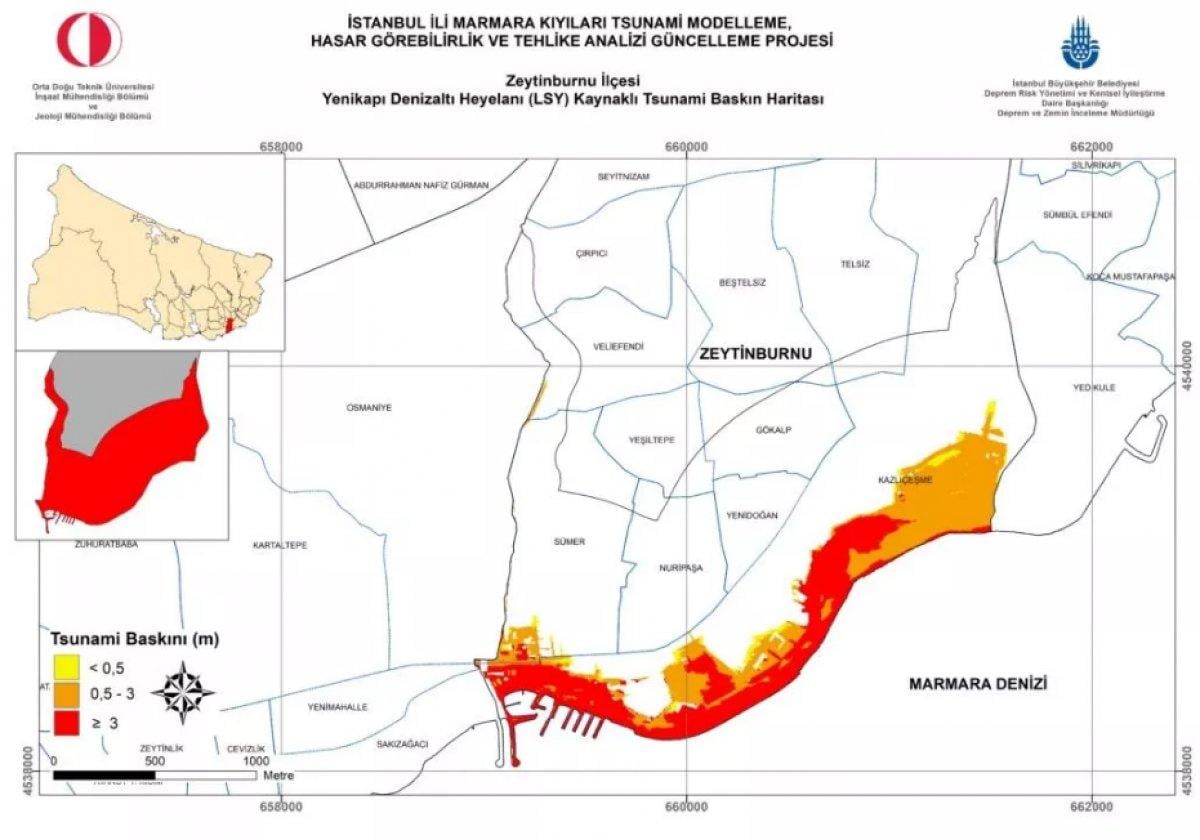 İstanbul'un tsunami risk haritası