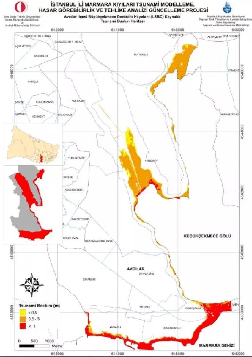 İstanbul'un tsunami risk haritası