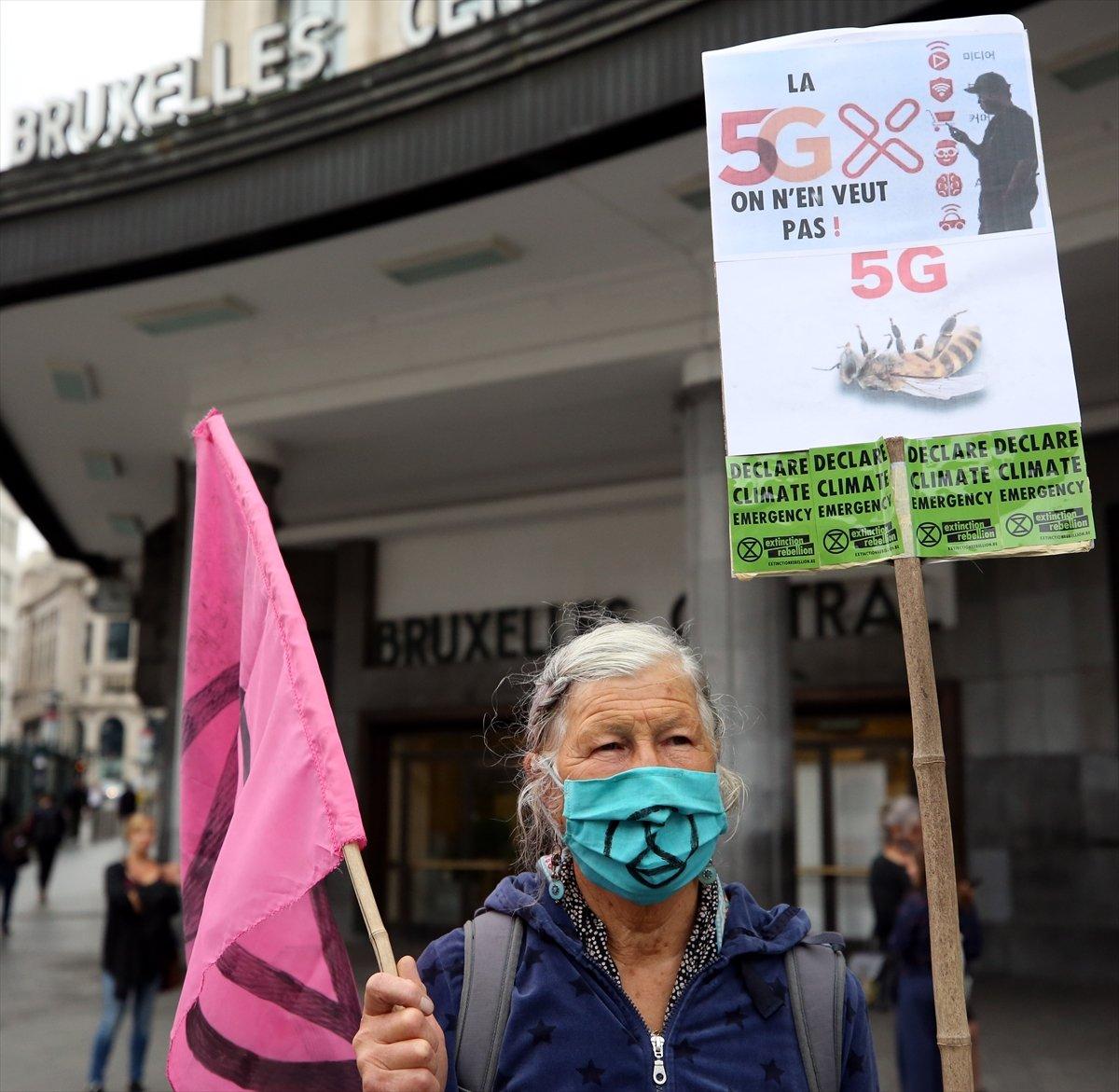 Belçika'da 5G karşıtı gösteri düzenlendi