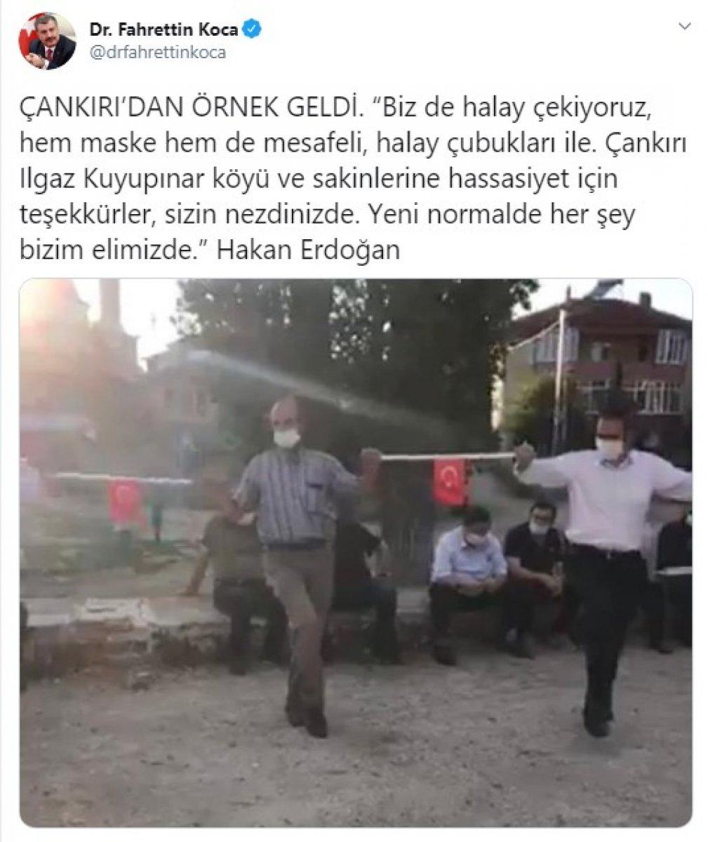 Çankırı'da sosyal mesafeli halay
