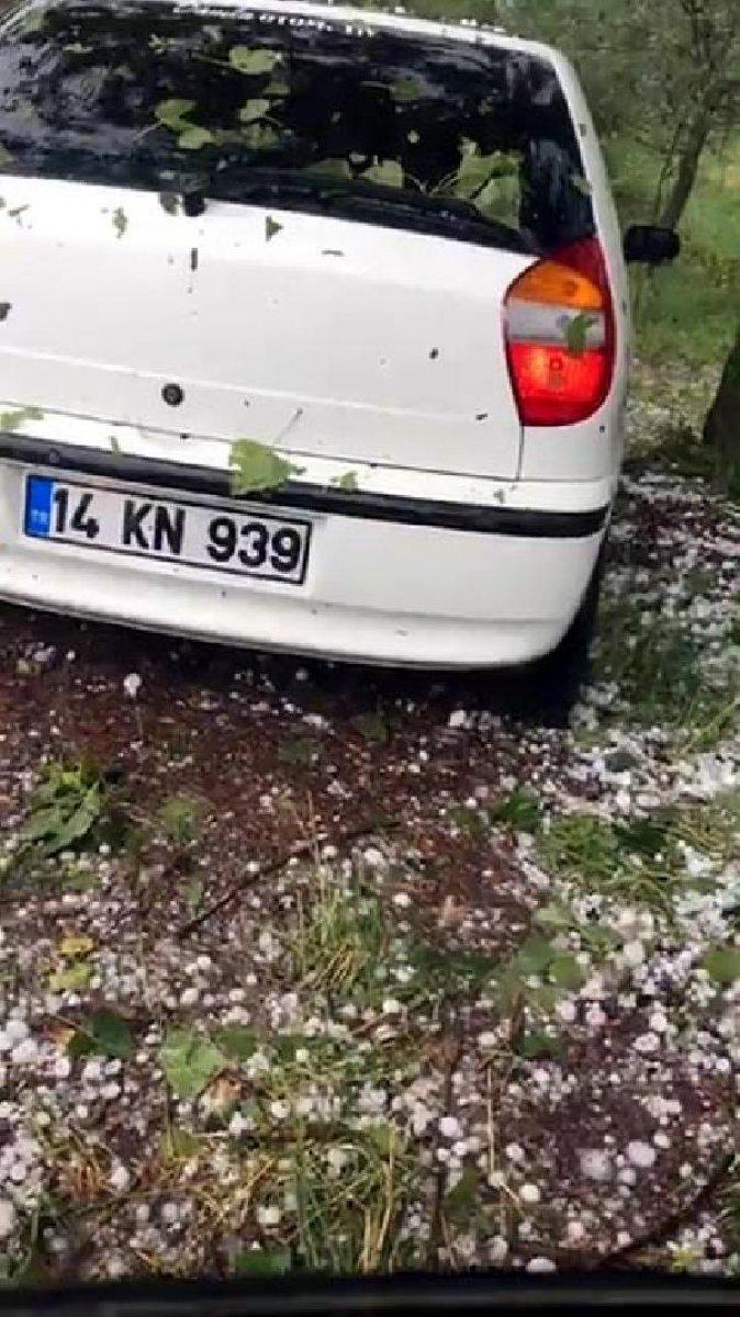 Bolu'da yağan dolu TEM'de ulaşımı aksattı