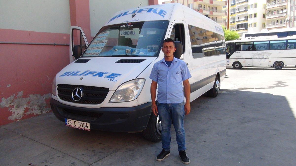 Mersin'de minibüs şoförüne darp
