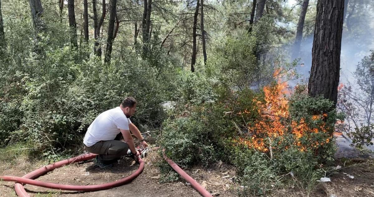 Sarıyer'de ormanlık alanda yangın çıktı
