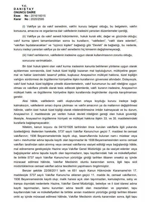 Danıştay Ayasofya kararını açıkladı