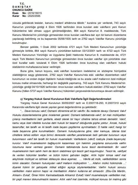 Danıştay Ayasofya kararını açıkladı