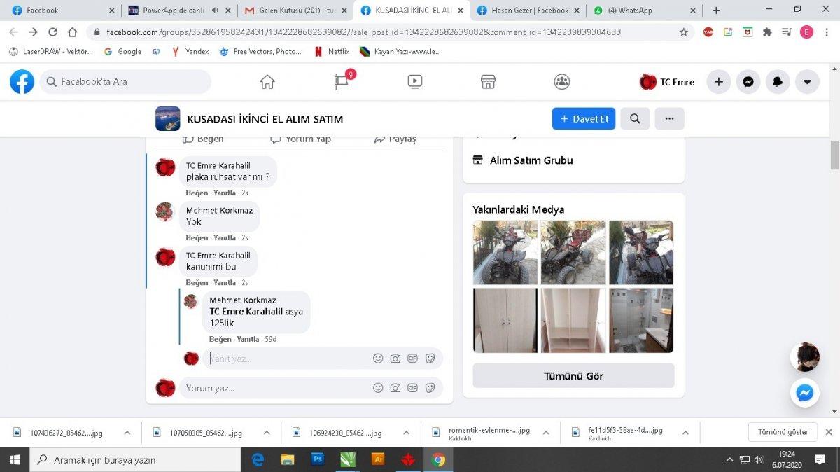 Aydın'da çalınan motorunu sosyal medya ilanında buldu