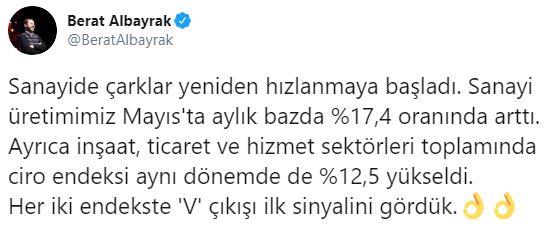 Berat Albayrak: Sanayide çarklar hızlanmaya başladı