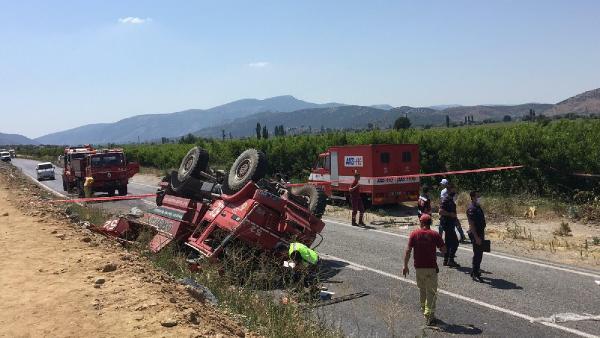 İzmir’de yangına giden arazöz devrildi: 2 ölü, 2 yaralı