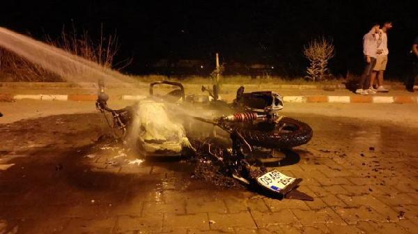 Aydın'da polis ceza yazınca, motosikletini yaktı
