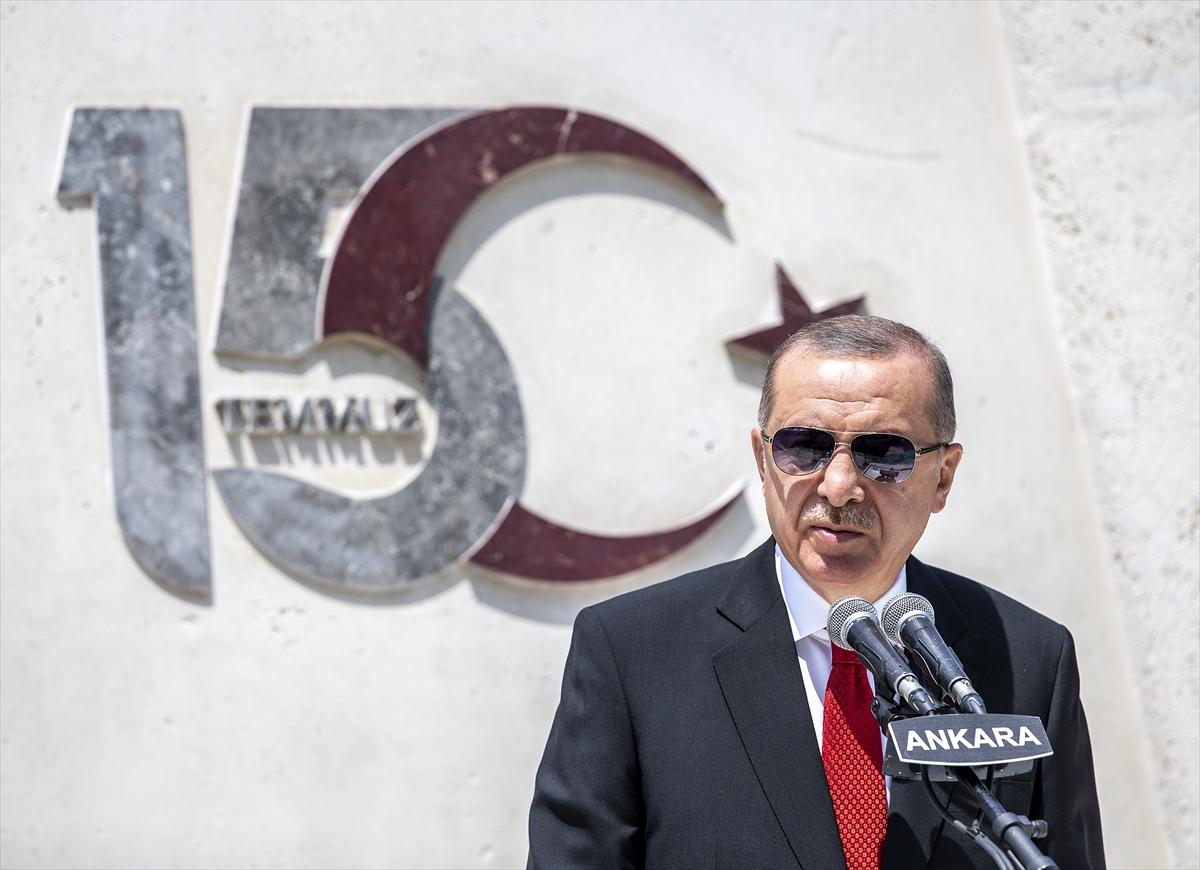 Erdoğan, 15 Temmuz Anıtı'ndaki törende konuştu