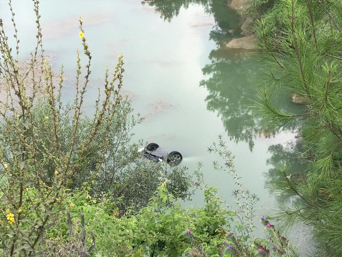 Adana'da göle düşen otomobil sürücüsü yüzerek çıktı