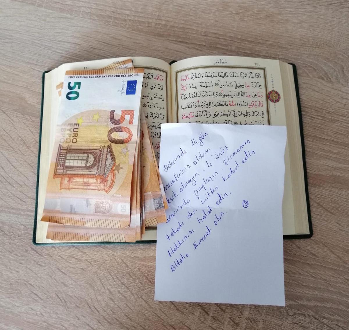 Kütahya'da karantinada kaldığı yurt odasına para bıraktı