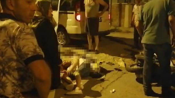 Bursa'da motosikletin otomobile çarpma anı