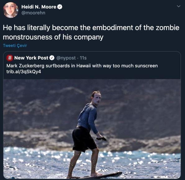 Zuckerberg'in güneş kremli hali, sosyal medyayı salladı