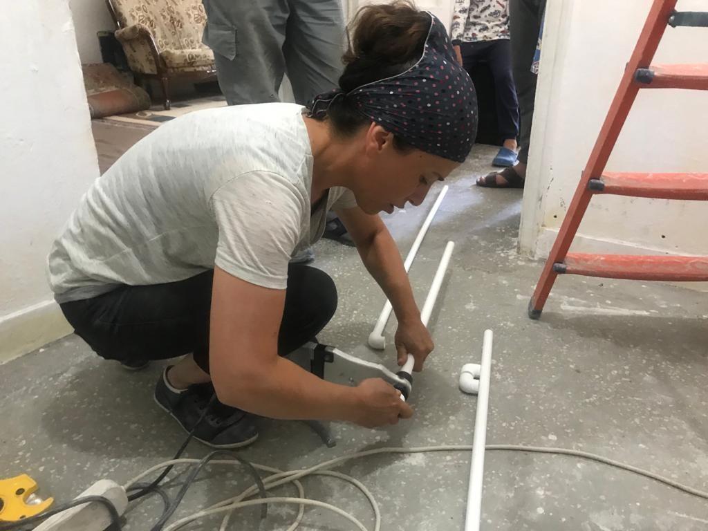 Kayseri'de, iki yıldır tesisatçılık yapan Behiye Usta