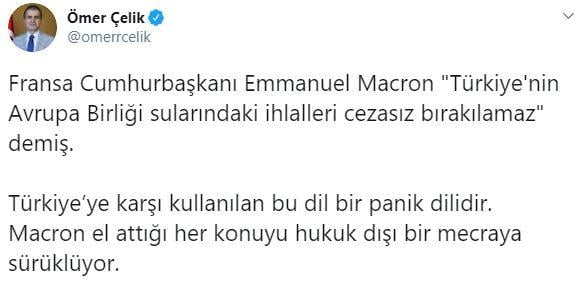Çelik: Macron, her konuyu hukuk dışı mecraya sürüklüyor