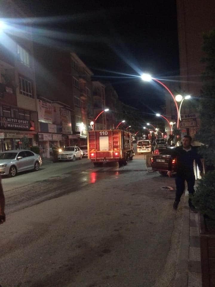 Çorum'da bir binada yangın çıktı