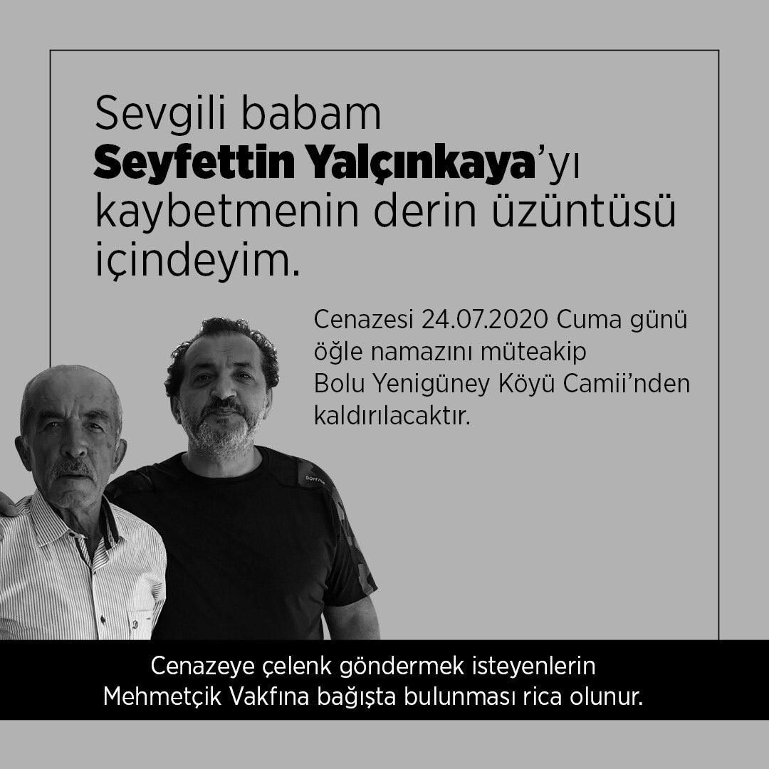 Şef Mehmet Yalçınkaya’nın babası vefat etti