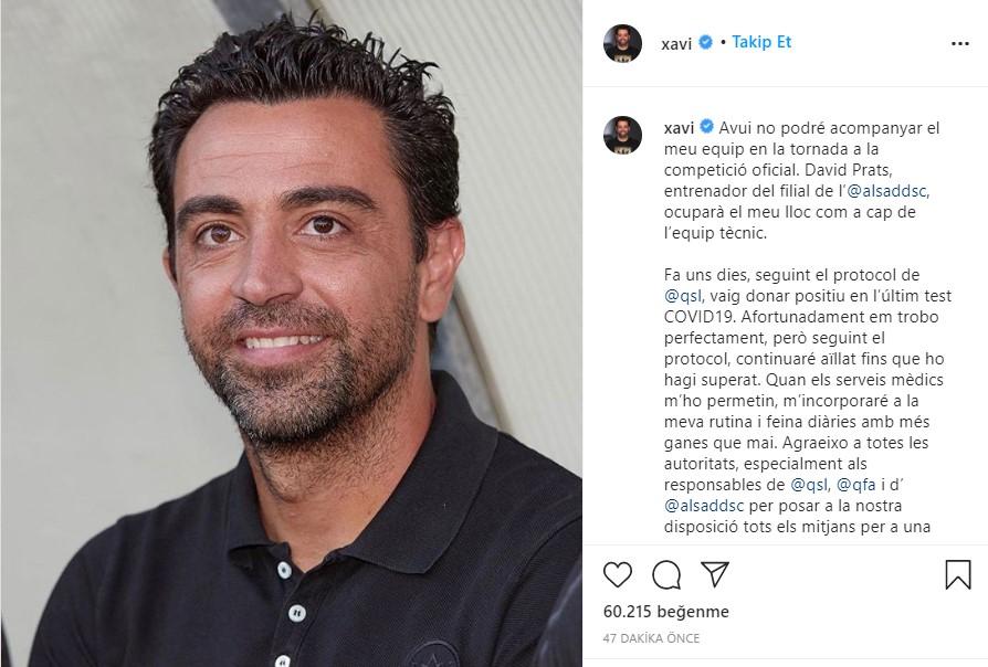Xavi: Koronavirüs testim pozitif çıktı