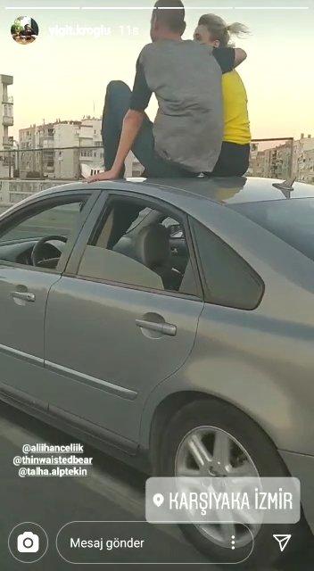 İzmir’de sürücü ayağıyla otomobil kullandı