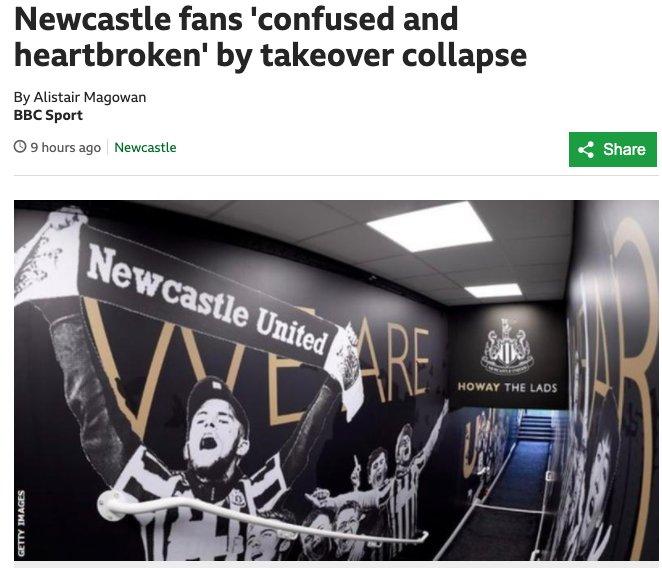 Newcastle United'ı satın alma teklifi geri çekildi