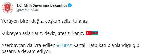 MSB, TurAz Kartalı Tatbikatı'ndan görüntüler paylaştı