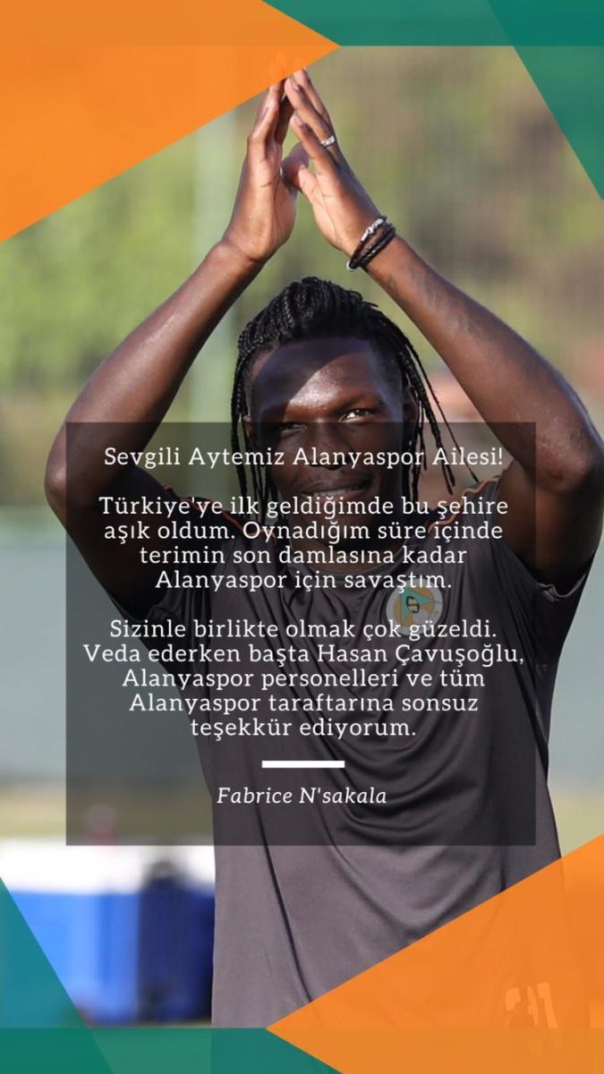 N'Sakala Alanyaspor'a veda etti